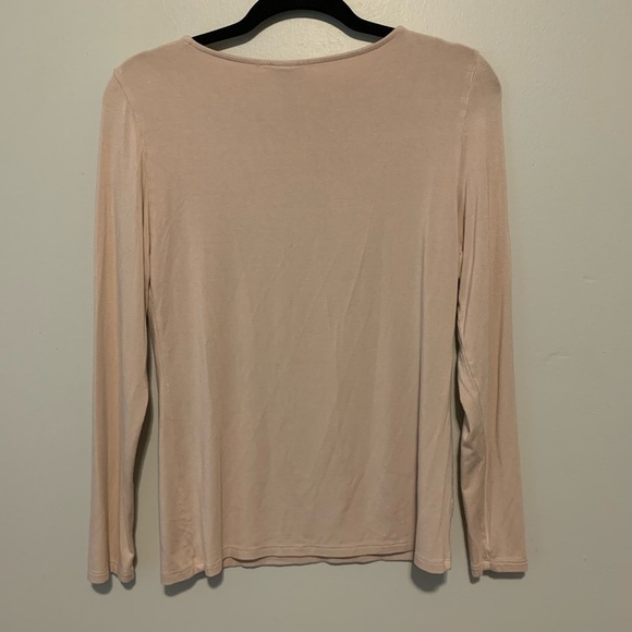Women’s blush pink Magaschoni long sleeve blouse - Picture 4 of 4